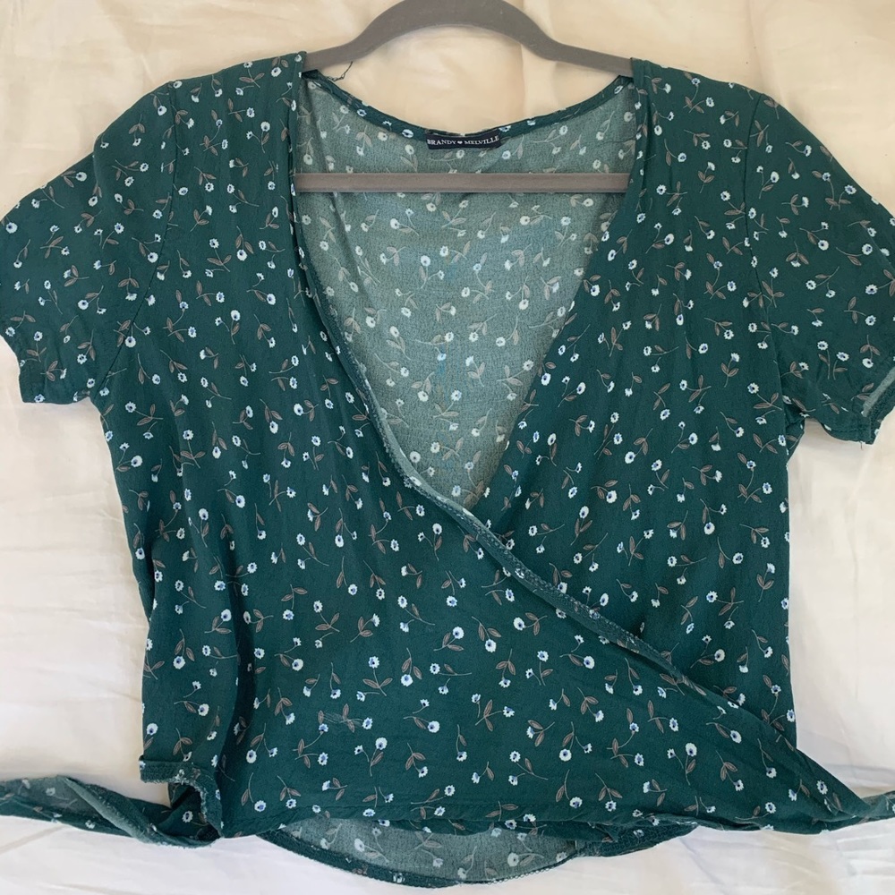 Brandy Melville short sleeve wrap top